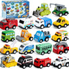 18 Pcs Pull Back City Cars and Trucks Toy Vehicles Set